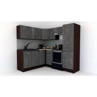Bucatarie de Colt GENA NEW 8 ST. 180-210, Fara Corp de Cuptor, Wenge / Decor K352